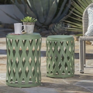 Selen Outdoor 12-inch and 14-inch Lattice Nested Side Table Set by Christopher Knight Home