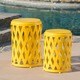 Thumbnail 12, Selen Outdoor 12-inch and 14-inch Lattice Nested Side Table Set by Christopher Knight Home. Changes active main hero.