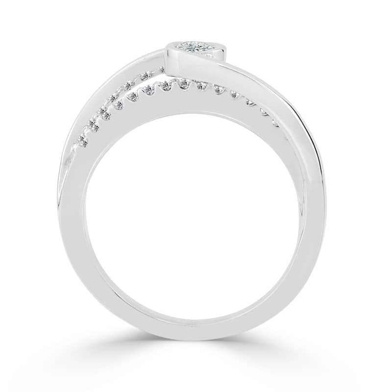 Auriya 14k Gold 1/4ctw Round Bezel Diamond Engagement Ring