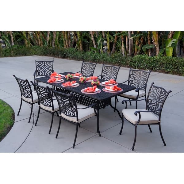 Shop Casablanca Cast Aluminum 9 Piece Dining Set 42 X 84