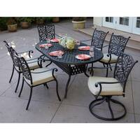 Casablanca 7-Piece Dining Set,42 X 72  Inch Oval,Desert Bronze - Antique Bronze