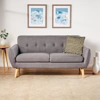 Josephine Mid-Century Modern Tufted Fabric Upholstered Sofa by Christopher Knight Home