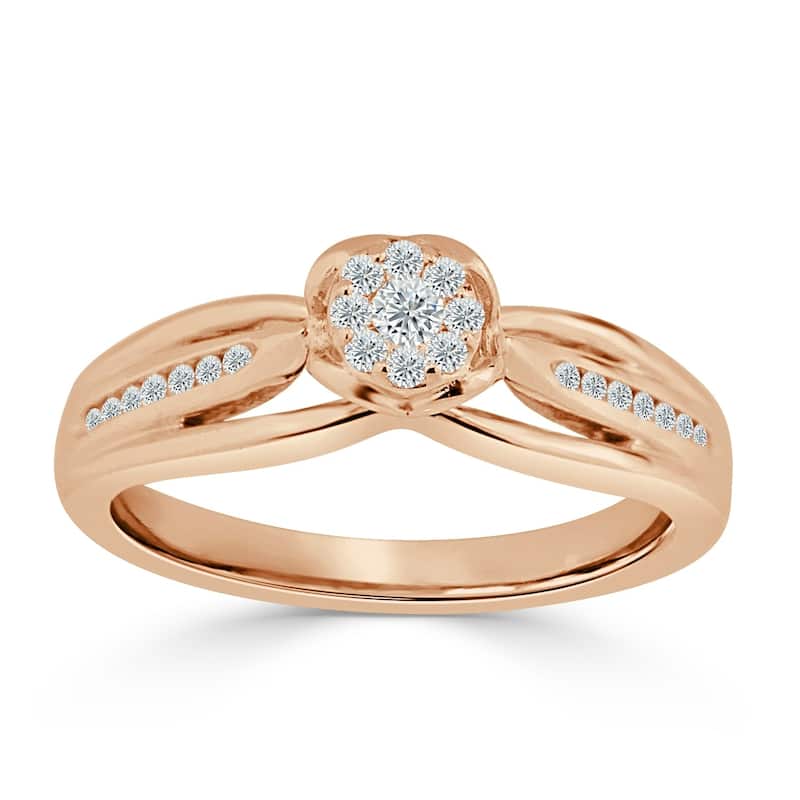 Auriya 1/5ct TDW Round Diamond Engagement Ring 14k Gold