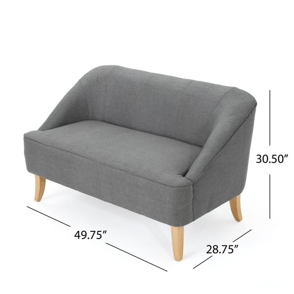 Justus Mid Century Modern Fabric Loveseat by Christopher Knight Home