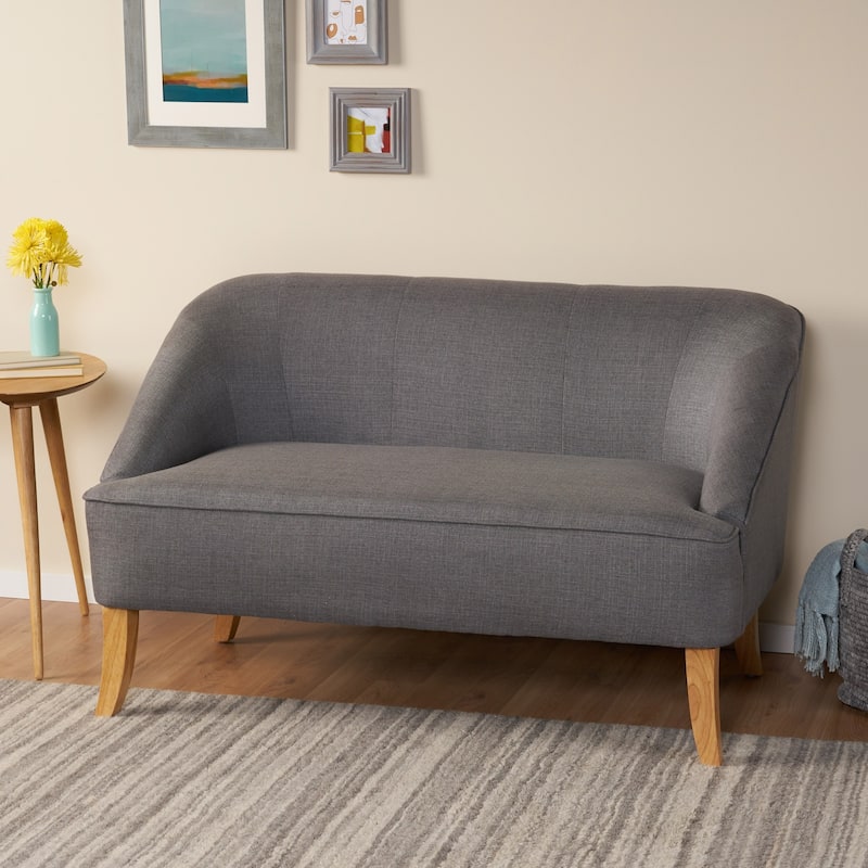 Justus Mid Century Modern Fabric Loveseat by Christopher Knight Home