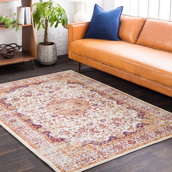 Aban Faded Border Area Rug - 5'2" x 7'6"