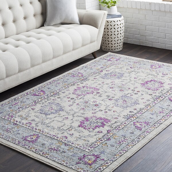 Huavied Purple Traditional Oriental Area Rug (5'3 x 7'6) - 5'3" x 7'6"