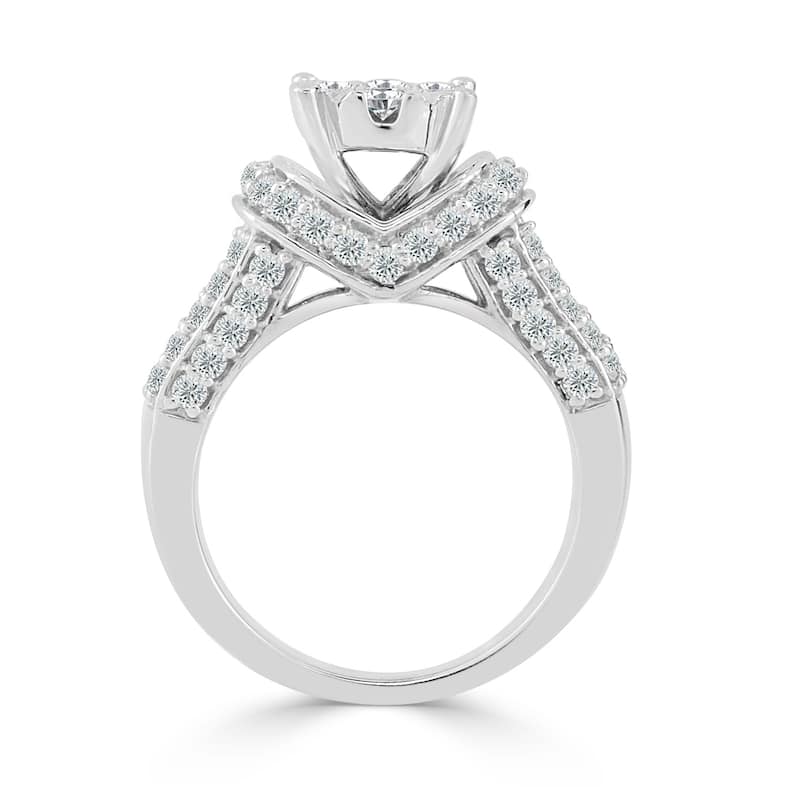 Auriya Modern 1 1/2ct TDW Round Cluster Diamond Engagement Ring 14K Gold