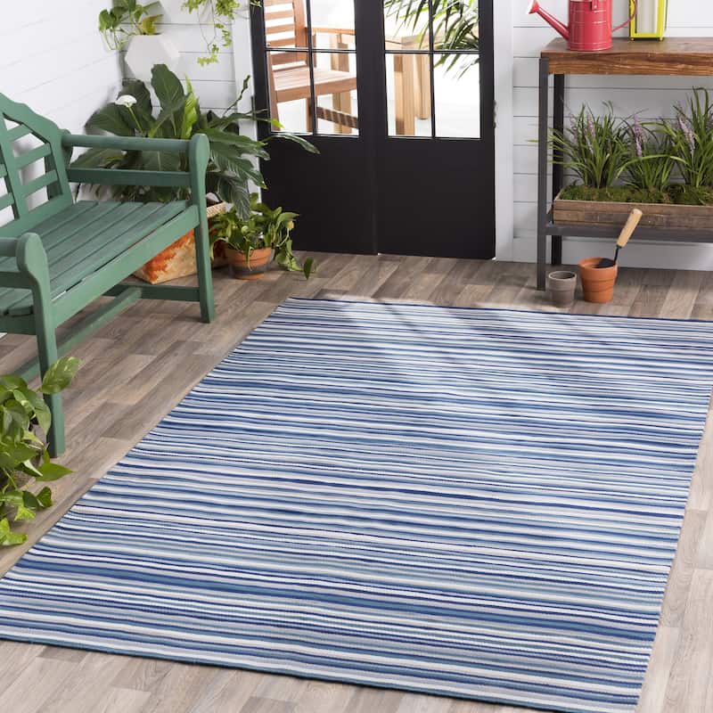 Giornico Classic Striped Indoor/ Outdoor Area Rug - 5' x 7'6"
