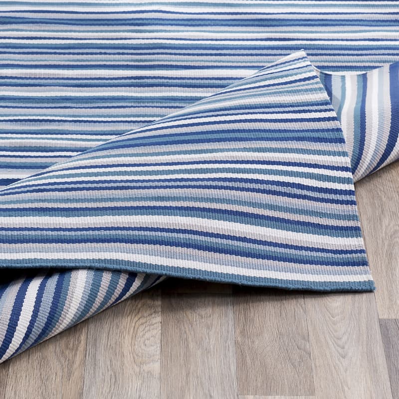 Giornico Classic Striped Indoor/ Outdoor Area Rug - 5' x 7'6"