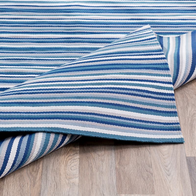 Giornico Classic Striped Indoor/ Outdoor Area Rug - 5' x 7'6"