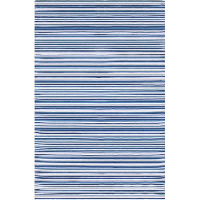 Giornico Classic Striped Indoor/ Outdoor Area Rug - 5' x 7'6"