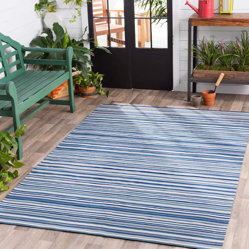 Giornico Classic Striped Indoor/ Outdoor Area Rug - 5' x 7'6"