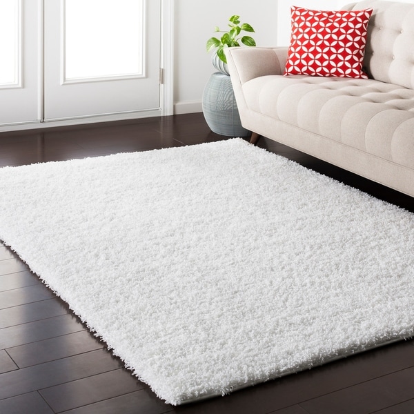 Caiden White Shag Area Rug 7'10" x 10'3" Shopping The Best Deals on Area