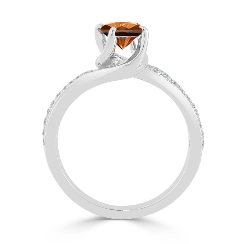 Auriya 3/4ct TDW Round Solitaire Swirl Brown Diamond Engagement Ring 14K Gold