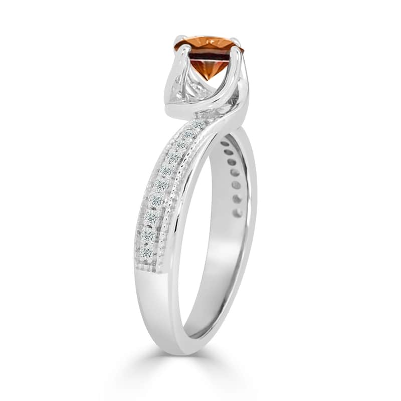 Auriya 3/4ct TDW Round Solitaire Swirl Brown Diamond Engagement Ring 14K Gold