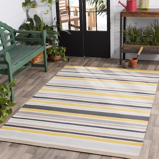 Breisgau Traditional Striped Indoor/ Outdoor Area Rug - 5' x 7'6"