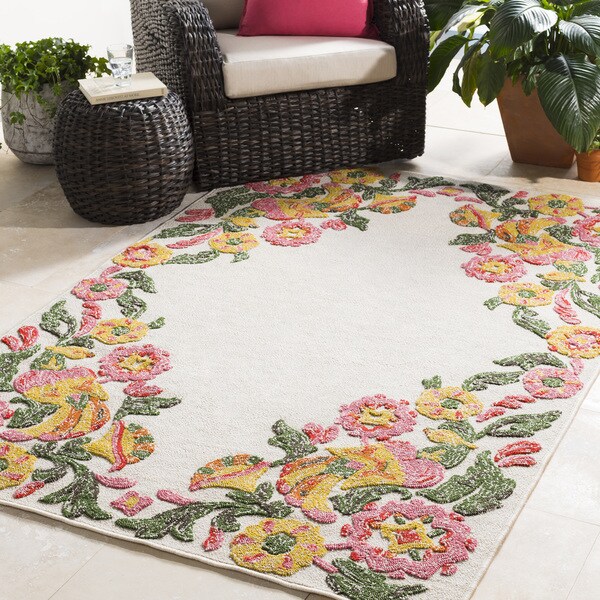 Genies Floral Border Area Rug - 8' x 10'