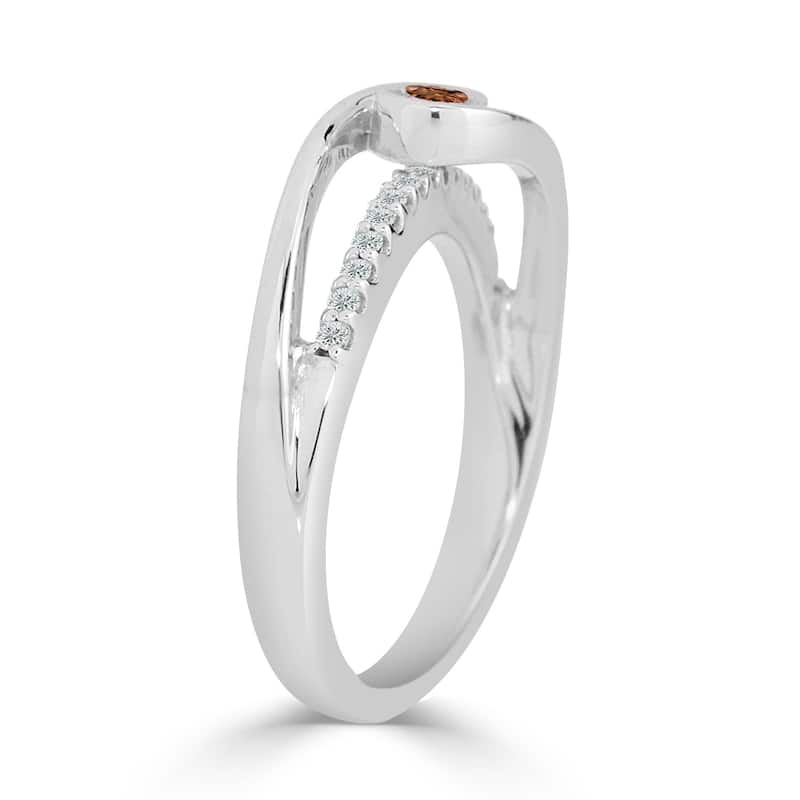 Auriya 1/4ct TDW Round Brown Diamond Bezel Engagement Ring 14k Gold