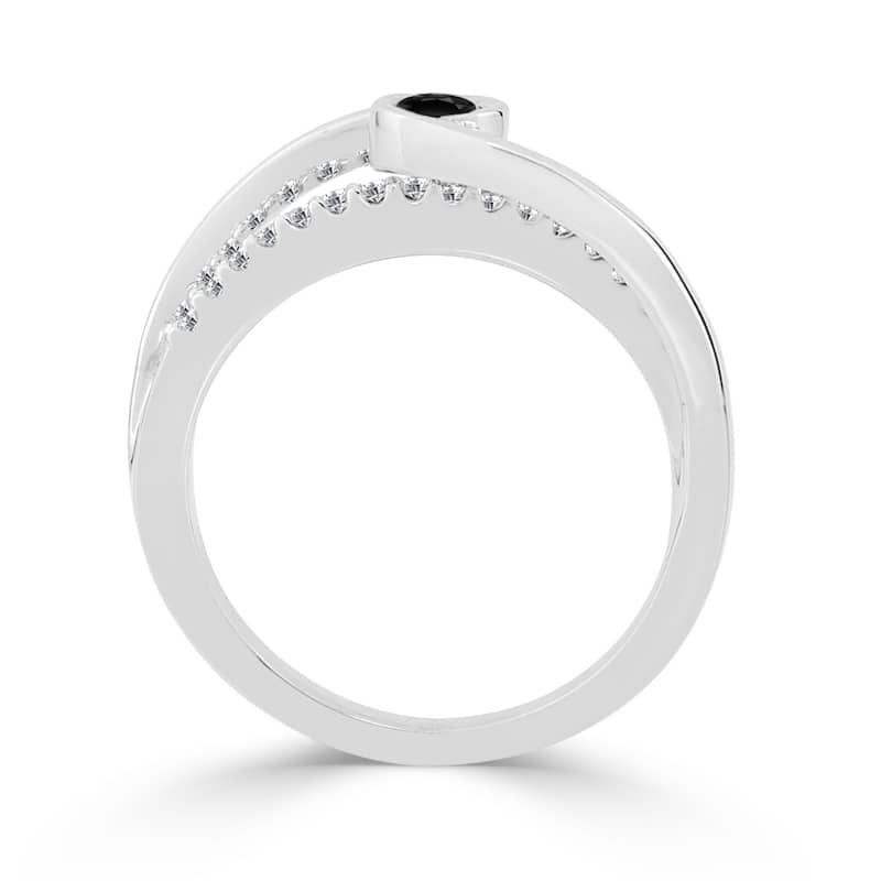 Auriya 1/4ctw Black Diamond Bezel Set Engagement Ring 14K Gold
