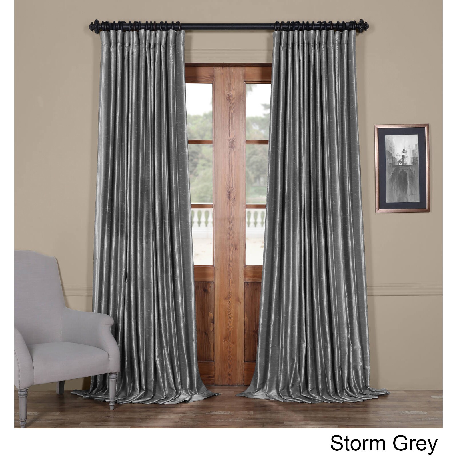 Exclusive Fabrics Faux Silk Extra-wide Blackout Curtain | eBay