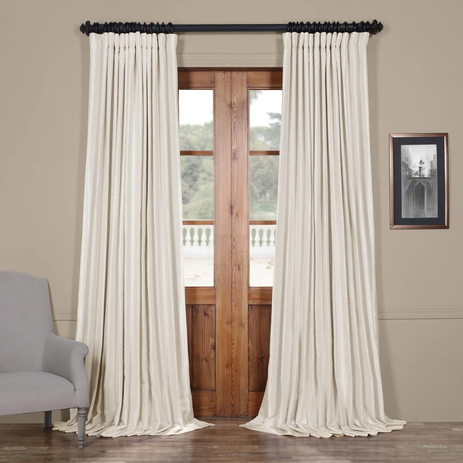 Shop Exclusive Fabrics Faux Silk Extra Wide Blackout Single