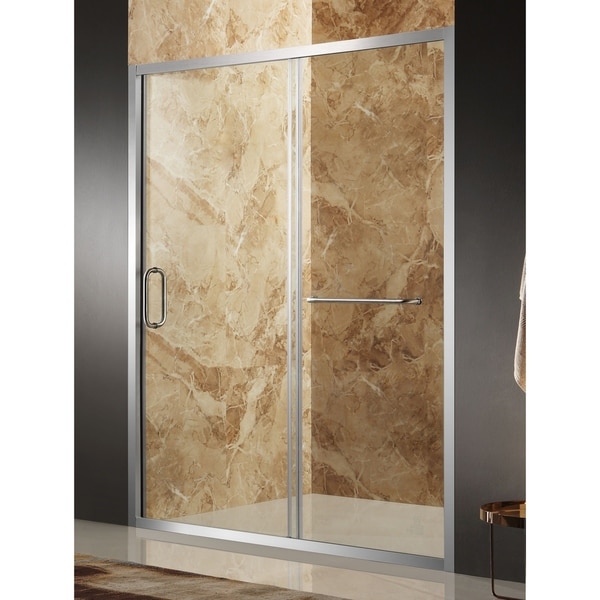 ANZZI Regent 48 x 72 in. Framed Sliding Shower Door in Brushed Nickel