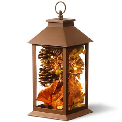 National Tree Company Decorative Autumn Lantern with LED Lights, 12 feet - 12 in