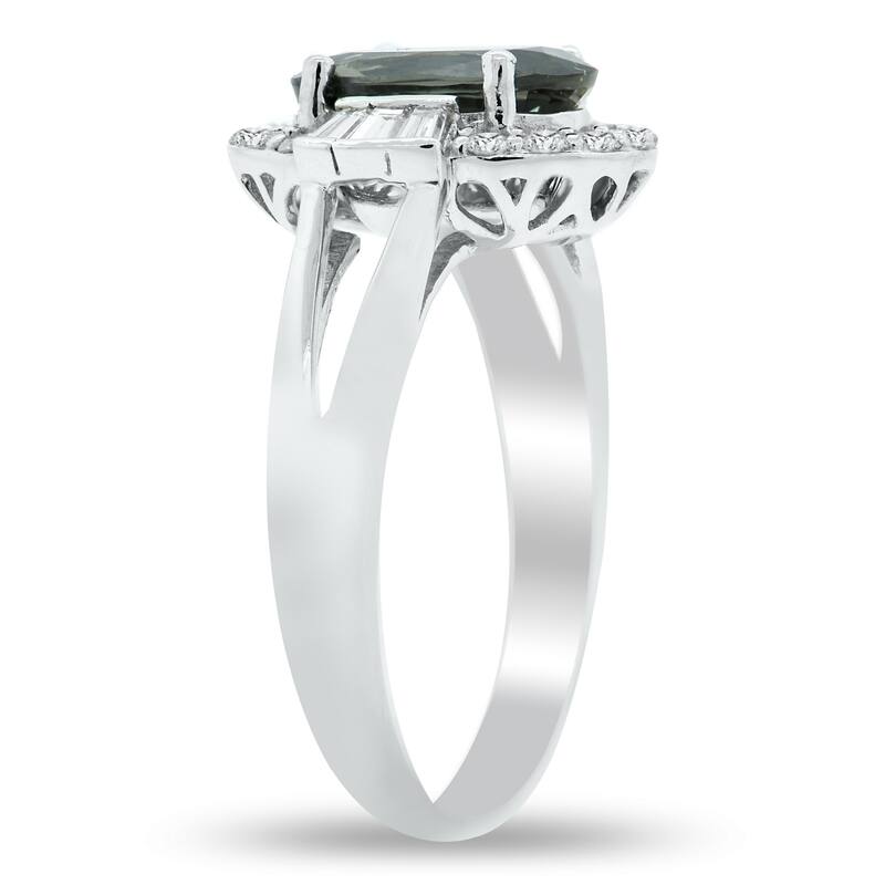 Auriya Platinum Certified 1 7/8ct Sapphire and 3/8ct TDW Round Diamonds Halo Engagement Ring