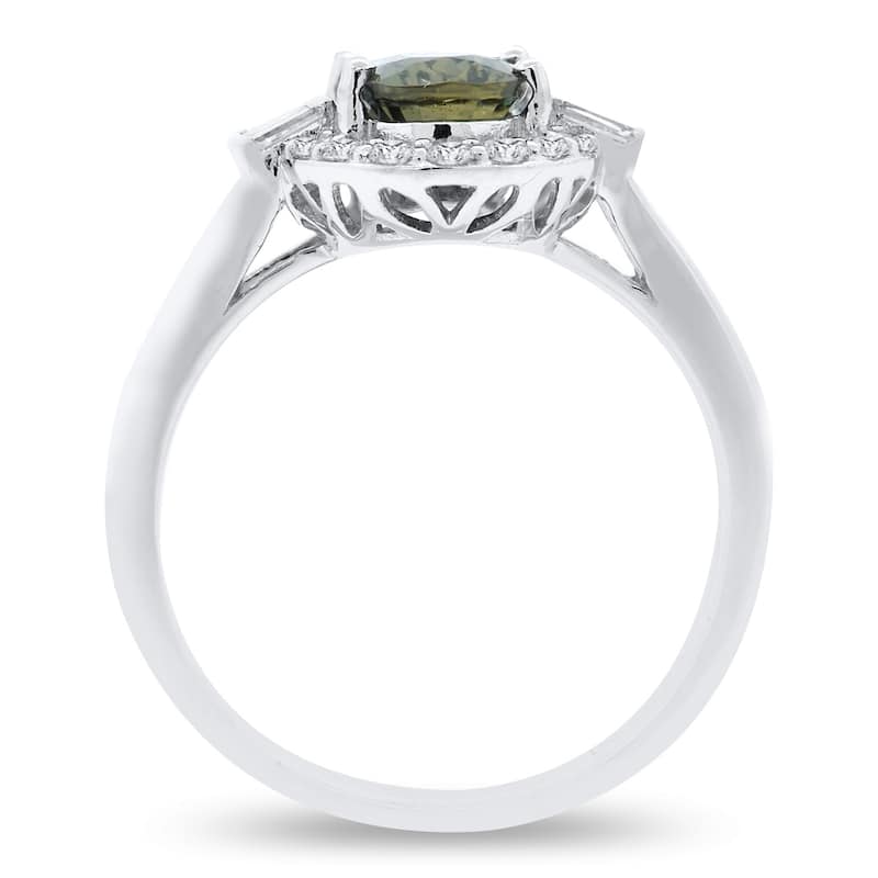 Auriya Platinum Certified 1 7/8ct Sapphire and 3/8ct TDW Round Diamonds Halo Engagement Ring
