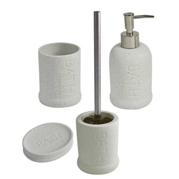 stone effect toilet brush holder