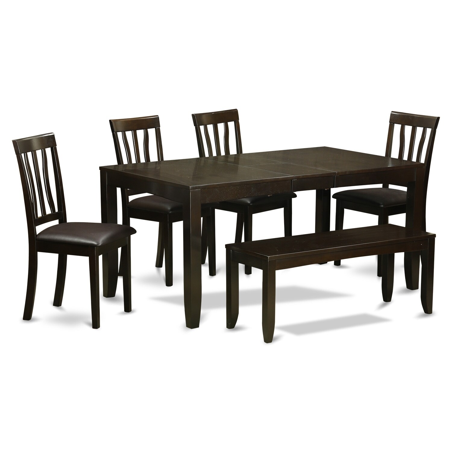 LYAN6-CAP 6 PC Dining set with bench-Table and 4 Dining Cappuccino 6
