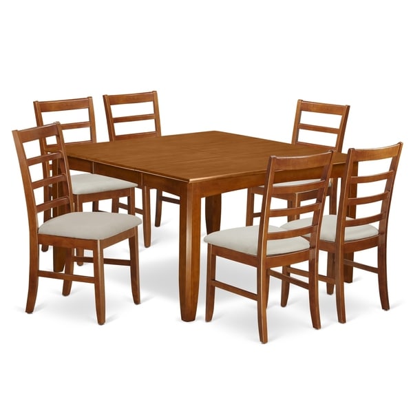 Parf7 Sbr 7 Pc Dining Set Square Table And 6 Chairs