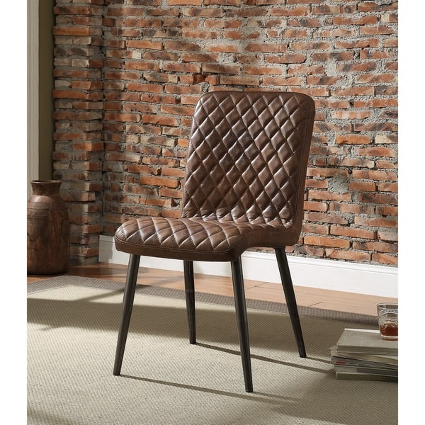 Hosmer Vintage Chocolate Top Grain Leather Side Chair, Set of 2 Overstock 17676550