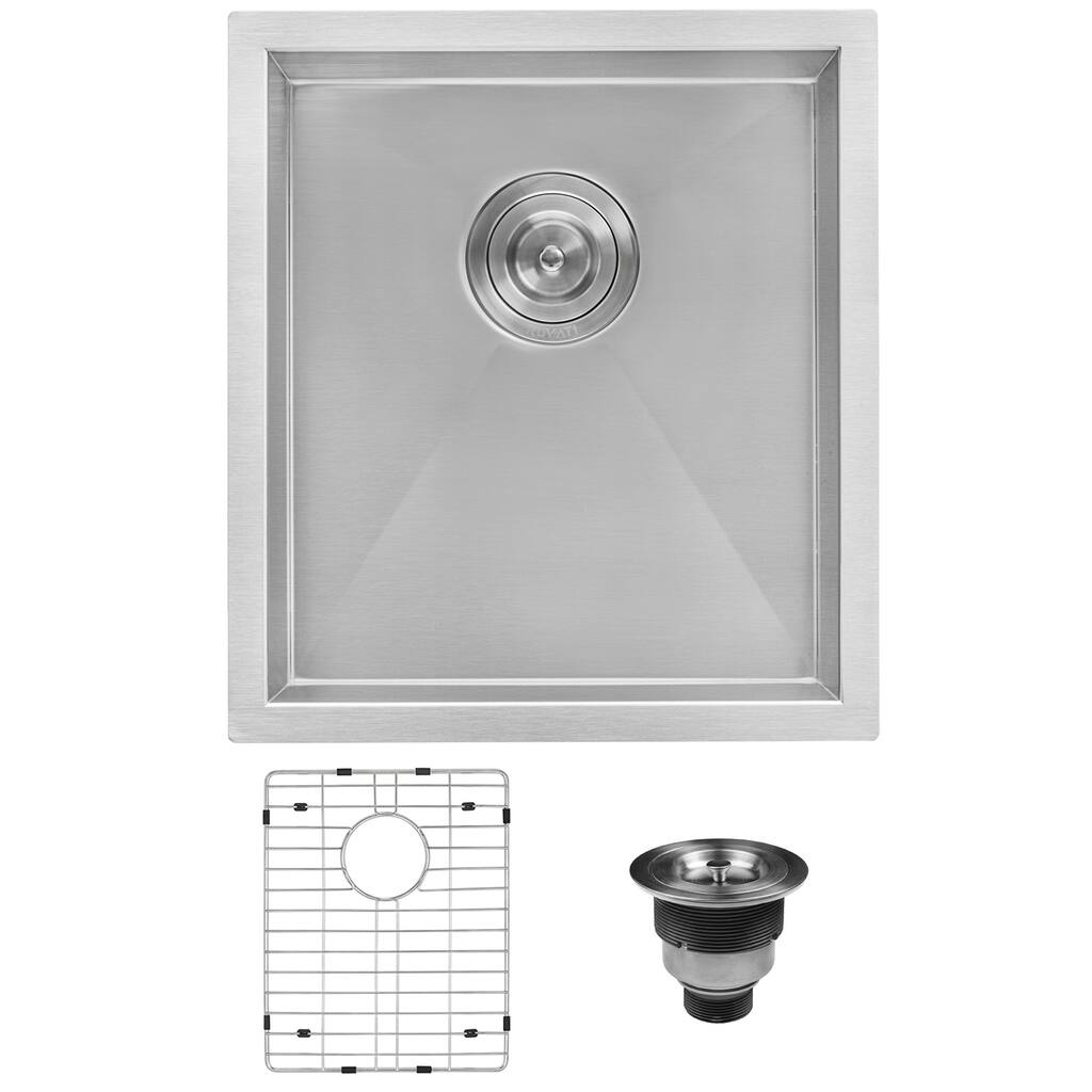 Ruvati 16-inch Undermount 16 Gauge Zero Radius Bar Prep Sink Stainless Steel Single Bowl - RVH7111 - 16" x 18"