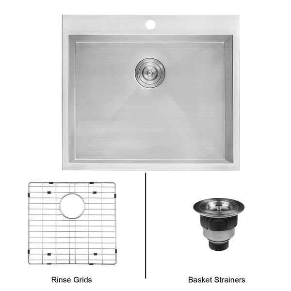 KABCO Stainless Steel Kitchen Sink Double Bowl 50//50 Zero Radius 32 X 19 X 10 Package
