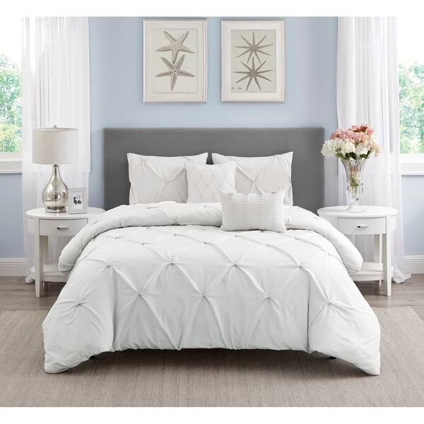 Shop Wonder Home Mona 5 Pc Pleated Comforter Set King White