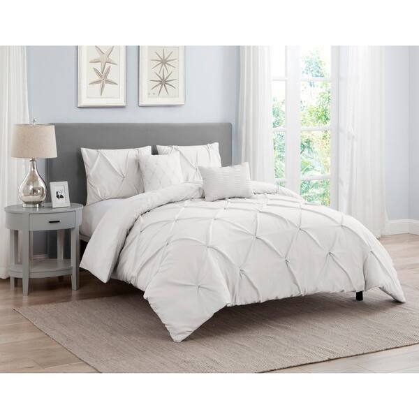 Shop Wonder Home Mona 5 Pc Pleated Comforter Set King White
