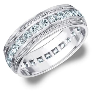 amore 10k white gold mens 20 ct tdw diamond eternity milgrain band - Mens Wedding Ring With Diamonds amore 10k white gold mens 20 ct tdw diamond eternity milgrain band - Mens Wedding Ring With Diamonds