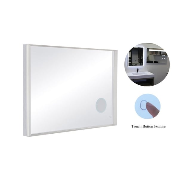 49 X 34 Wall Mount Led Bathroom Mirror Touch On Dual 49 X 34 Wall Mount Led Bathroom Mirror Touch On Dual Light With Magnifier