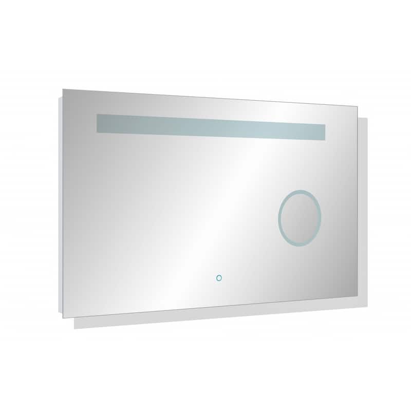 39-1/2" x 23-1/4" Wall Mount LED Bathroom Mirror Touch Button Dual Light With Magnifier