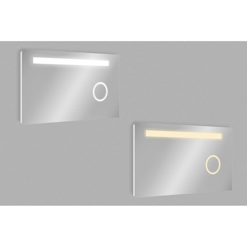 39-1/2" x 23-1/4" Wall Mount LED Bathroom Mirror Touch Button Dual Light With Magnifier