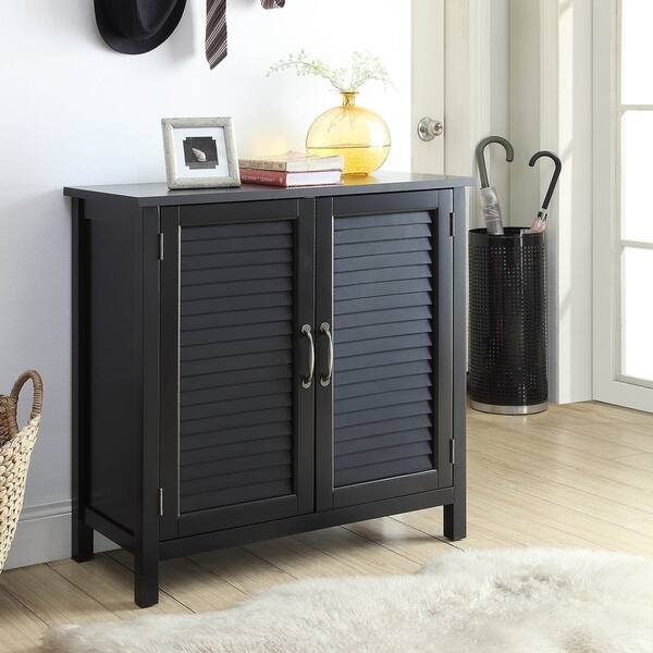 Shop Gracie Wood Cabinet With Wood Shutter Style Doors Overstock