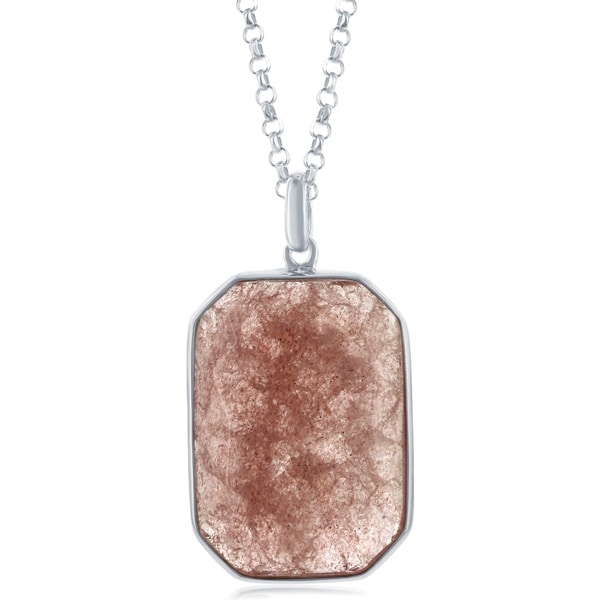 strawberry quartz pendant