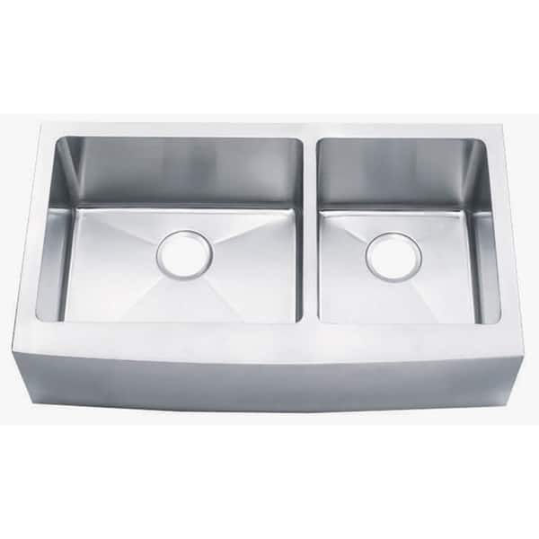 Soci 60/40 Handmade Stainless Steel Kitchen Sink with Bowed Apron Bed Bath & Beyond 17677664
