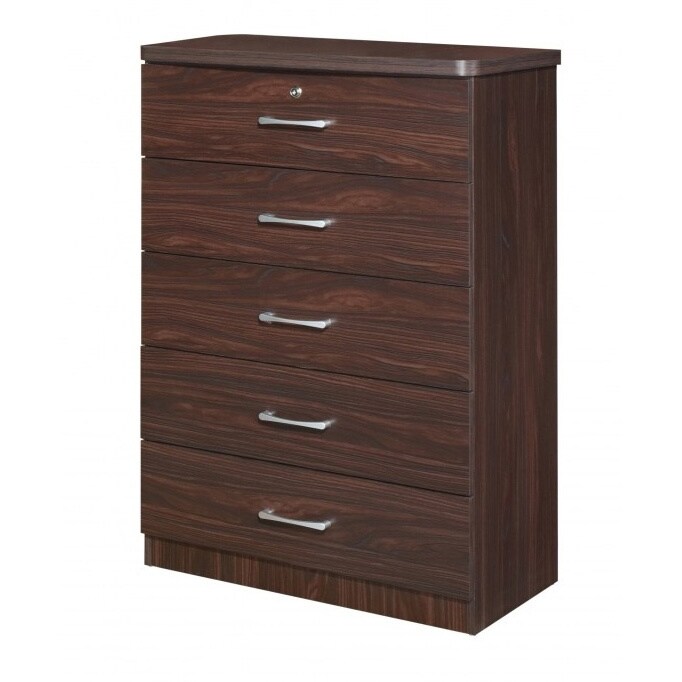 Shop Best Quality Furniture Rosewood 5 Drawer Chest With Lock