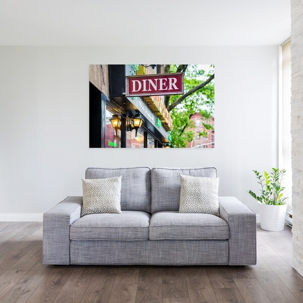 Noir Gallery NYC Greenwich Village Diner Photo Print on Metal.