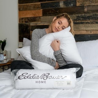 Eddie Bauer 300 Thread Count Eco Friendly Rolled White Down Pillow