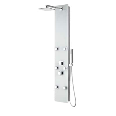 ANZZI Rhaus 6-Jetted Full Body Shower Panel with Heavy Rain Shower in White