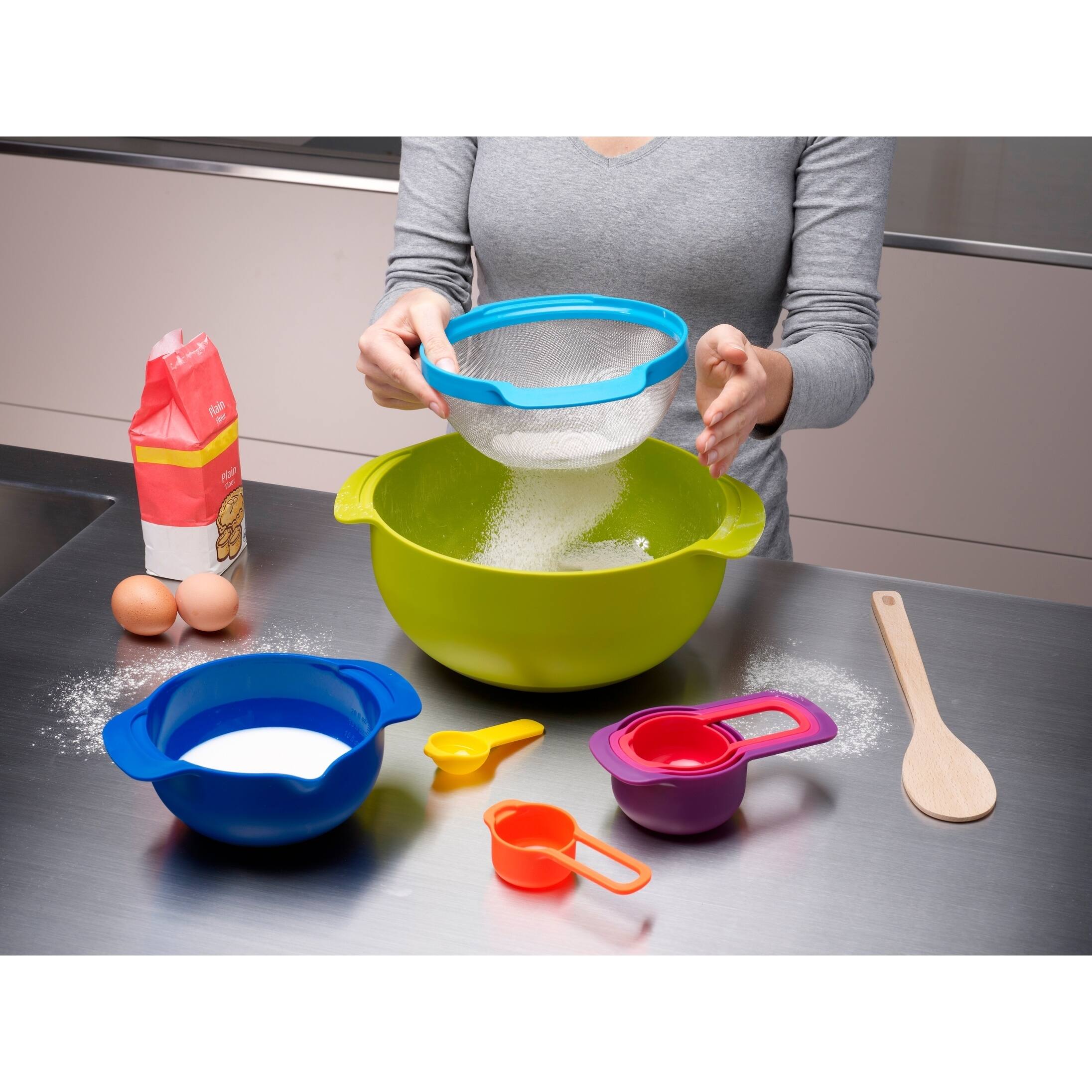 Joseph Joseph Nest 9piece Food Preparation Set with Mixing Bowls and
